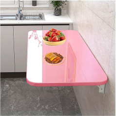 Generisch Schwebender Tisch zur Wandmontage, für kleine Räume, zusammenklappbar, für Waschküche, Arbeitszimmer, Schlafzimmer, 120 x 30 cm, Rosa
