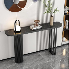 Generisch Console Table, Modern Metal Base, Sofa Table with Open Shelf, Narrow Entrance Table for Living Room, Hallway, Foyer, Stylish and Functional Furniture (Style 1, 120 x 30 x 80 cm)