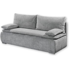 Stella Trading Jana Comfortable Sofa Bed with Bed Box, Fabric Cover Mud, Folding Sofa with Sleep Function and Comfort Height - 208 x 102 x 95 cm (W x H x D)