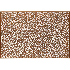 Amdxd Set of 6 Christmas Square Placemats, PVC Table Place Mats, Boho, Rectangular with Geometry Pattern, Non-Slip, Table Coasters, Washable, Round, Brown for Table, Bar and Kitchen, 45 x 30 cm
