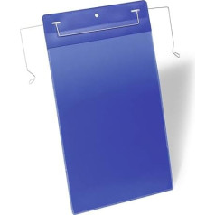DURABLE A4 Portrait Pouch with Wire Strap Fastening - Blue (Pack of 50)