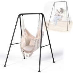 WUDLEP Foldable Hanging Chair Frame, Portable Frame for Hanging Chair, Robust Hammock Frame for Indoor/Outdoor, Easy to Assemble, Hanging Chair Included, Black