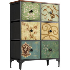 LYNCOHOME Chest of Drawers with 6 Fabric Drawers, Sideboard with Fabric Drawers, Drawer Cabinet for Kitchen, Office, Hallway, TV Cabinet with Fabric Drawers