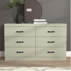 Galano Allington 3+3 Drawer Chest of Drawers - Chest of Drawers with Storage for Bedroom - Closet Organiser and Storage Cabinet for Hallway, Entryway (Sage Green)