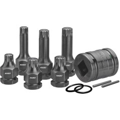 HAZET 990S/11 24 mm Internal Serration Profile XZN Impact Screwdriver Socket Set - Phosphatised/Oiled