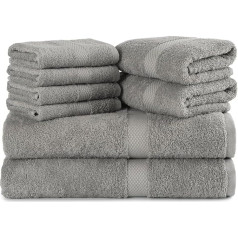 Luxury Hand Towels Set of 8 - 100% Cotton, Soft & Durable - No Fading - Oeko-Tex Certified - Perfect for Bath, Spa, Fitness & Beach - Wide Range of Colours for Any Style
