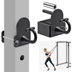 Kipika Power Cage Squat Rack Home Gym Zubehör - Anker für Widerstandsbänder Passt Rack mit 5/8„ oder 1“ Löcher, Heavy Duty Haken für Workouts, Krafttraining und Physiotherapie Übung, 2 Pack