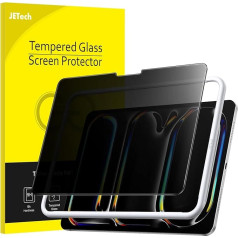 JETech Privacy Screen for iPad Pro 11 Inch M4 (2024) with Easy Installation Tool, Anti-Spy Tempered Glass Screen Protector, Pack of 1