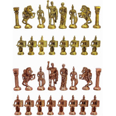 StonKraft Collector Edition Brass Chess Pieces Pawns Chessmen Chess Coins Figurine Pieces (3.5
