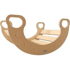 mamikids Rainbow Rocker Dindolò - Montessorian Swing and Arch for Children Made of Natural Wood 70 x 50 x 40 cm Montessori Arch with Climbing for Children, Educational Toy for Children, Made in