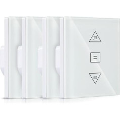 HEUXGIR 86 x 86 mm WiFi Blind Switch, Smart Life App Roller Shutter Switch Compatible with Alexa and Google Home, Neutral Conductor Requires 4 Pieces