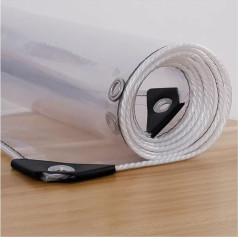 Tarpaulin, Waterproof, Transparent, PVC Material Tarpaulin with Eyelets, Canopies, Clear Plastic Tarpaulin for Gazebo, Garden Furniture, Patios, Balconies (2 x 3 m / 6.6 x 9.8 ft)