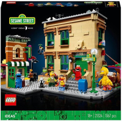 LEGO Ideas 123 Sesame Street 21324 Building Kit, Great Construction and Show Model for Adults with Elmo, Biscuit Monster, Oscar The Grouch, Bert, Ernie and Big Bird, New 2021 (1,367 Pieces)