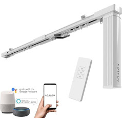 ABALON White Motorized Curtain Track 1 to 5M WiFi Motor Compatible with Alexa Google Home and App Smart Home with Remote Control Aluminum Electric Rail