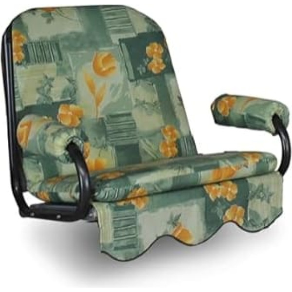 Angerer Freizeitmöbel GmbH Hollywood Swing Cushion 1-Seater – Suitable for Many 1-Seater Hollywood Swings – Swing Cushion Made in Germany (Green-Orange Flower)