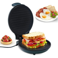 Electric Table Grill, Uten Double Frying Pan Grill with Non-Stick Surface, Adjustable Thermostat, 30 cm Frying Area, 1200 W Quick Heating, BBQ Grill for Pizza, Sandwich, Steak