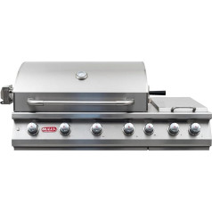 Bull Outdoor Products 119 cm 7 Burner Premium Stainless Steel Gas Barbecue with Dual Side Burner and Integrated Infrared Back Burner, Liquid Propane, Metallic