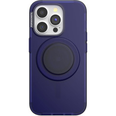 PopSockets iPhone 15 Pro Case with Mobile Phone Grip and Slide Compatible with MagSafe, Phone Case for iPhone 15 Pro, Wireless Rechargeable - French Navy