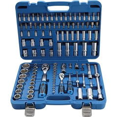 BGS 2298 Socket Set, Silver/Blue, 1/4