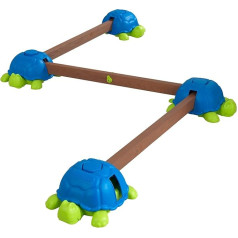 KidKraft 20080 Wooden Balance Bar with 4 Balance Stones in the Shape of Turtles Freely Combinable Outdoor Games for Kids Garden Toys