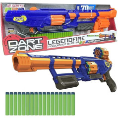 Dart Zone Legendfire Pump-Action Powershot Blaster - Toy Guns for 8+ Years - Includes 18 Dart Zone Waffle Tip Cartridges - Compatible with Dart Zone Foam Arrows and Most Nerf Arrows