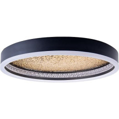 Näve Leuchten – LED Ceiling Light Arany – Ceiling Light Made of Metal and Plastic – with Built-in LEDs – Dimmable, Black, 40 cm