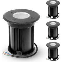 YindaLux 4 x Outdoor Floor Spotlights, IP67 for GU10, Outdoor Floor Lights, Made of 304L Stainless Steel, LED Recessed Floor Spotlight, Outdoor 230 V, Floor Lighting Outdoor, Floor Lamp, Outdoor,
