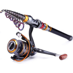 n/a 6-12ft Telescopic Fishing Rod and Reel Wheel Portable Travel Fishing Spinning Fishing Rod Combo