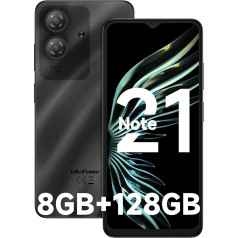 Ulefone Note 21 Mobile Phone Android 14, 8GB RAM + 128GB ROM/SD-1TB, 6.56 Inch HD+ Octa Core, 5000mAh Battery, 13MP + 8MP Camera Smartphone Without Contract Widevine L1 Dual SIM 4G/Fingerprint/Face