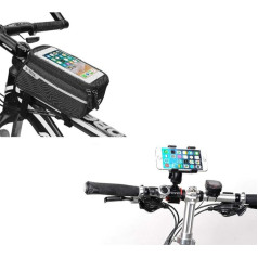 Bicycle Set for Asus Zenfone Max Pro (M2) Smartphone (Handlebar Mount + Touch Screen Bag) MTB Cycling (Black)