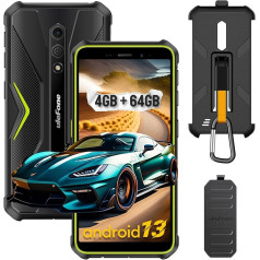 Ulefone Armor X12 Pro Mobile Phone Shatterproof 8GB RAM + 64GB ROM Shatterproof Phone, Camera 13MP, 5.45 Inch HD+ Android 13, Battery 4860mAh, 4G Dual SIM/NFC/GPS/IP69K Green
