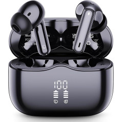 Bluetooth Headphones, Wireless Bluetooth 5.3 In-Ear Headphones with 4 ENC Noise Cancelling Mic, Wireless Headphones, Deep Bass Wireless Earbuds, 40 Hours, IP7 Waterproof Earphones, LED Display
