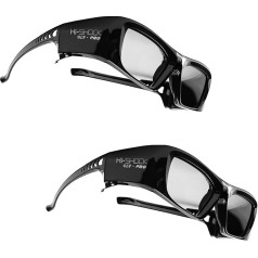 2x HiSHOCK® DLP Pro “Black Diamond” | DLP Link® 3D glasses with highest battery capacity | for all DLP 3D Full HD / HDR / 4K projector | 2016 Generation: maintenance-free Li-battery & Pi-cell | Triple-Flash + SteadySync Technology: Reducing eye stra