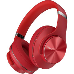 DOQAUS Wireless Bluetooth Over-Ear Headphones 90 Hours, Bluetooth Headphones Over Ear, Headphones Wireless with 3 Music Modes, Built-in Microphone, Deep Red