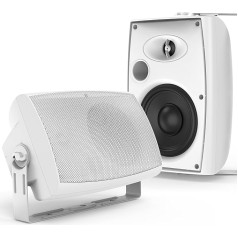 STUDIOFINIX Outdoor Bluetooth Speaker, 6.5 Inch Pair of Wall Mounts, Waterproof for Indoor/Outdoor Use, 400 W (White)