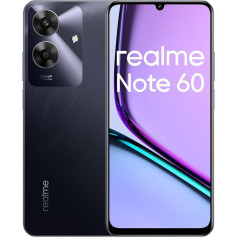 realme Note 60 Smartphone Android 14, 4G Mobile Phone Dual SIM, 90Hz 6.74 Inch LCD Display, 3GB RAM 64GB ROM, 5000mAh Battery, 32MP Bright Camera, Octa-Core, Black, No Adapter