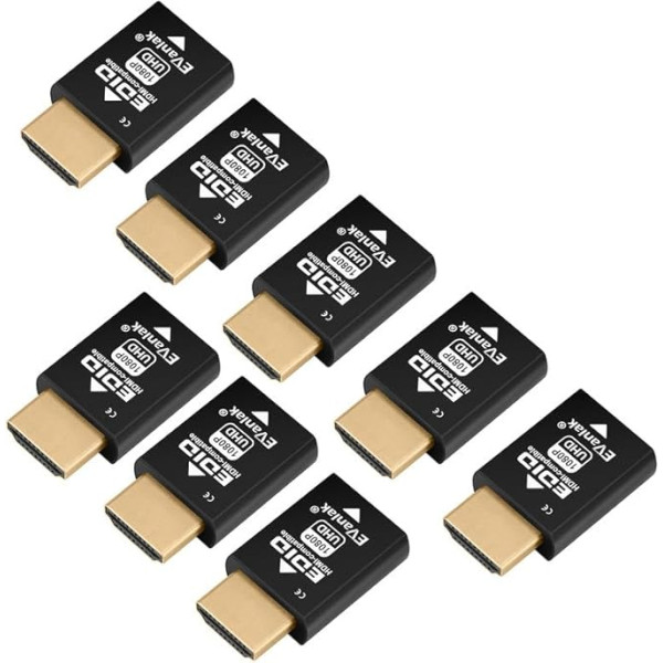 8 Pack Mini HDMI EDID Emulator Passthrough 1920*1080@59Hz Compact Design Support HDMI Switches Extender AV Receiver Video Splitter