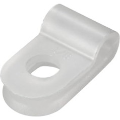 sourcing map 50pcs Nylon R Type Cable Clips Organizer Cable Clips for Wire Management 3.2mm White