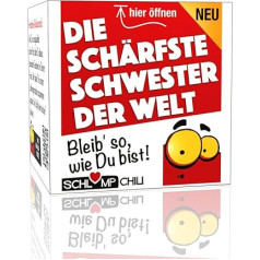 Schlump-Chili Die scharfste Schwester der Welt – A Funny Gift Set – A Funny Gift for the Best Sister Heart e.g. for Birthday, Christmas, Easter