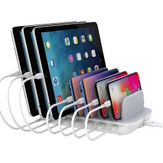 SooPii 70W 7-Port Multi-Device Charging Station with a 30W Power Port for Laptops and 6 USB Ports for Smartphones, Tablets and More