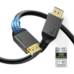 10K 8K HDMI 2.1 Cable 7 m, Maxonar (Certified) CL3 Plenum-Rated In Wall Ultra HD 48Gbps Cable, 10K 8K @ 120Hz 4K144Hz eARC RTX 3090 HDR10 4:4:4 HDCP 2.2 & 2.3 Dolby Compatible with PS5 ,Xbox Series