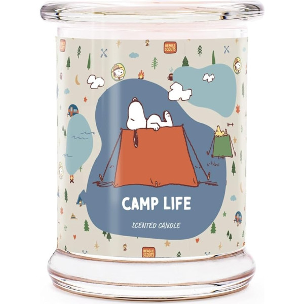 Peanuts Scented Candle in Glass | Scented Candle Camp Life | Gifts for Women | Scented Candle Fruity | Decoration for Home | Candle in Glass with High Burning Time up to 50 Hours