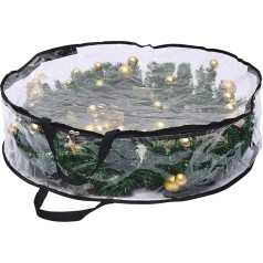 Wreath Storage Bag for Wreaths, Holiday Organiser, Robust, Waterproof, Christmas Storage with Sturdy Handles, Zips, Protects Storage (60 x 18.5 cm)