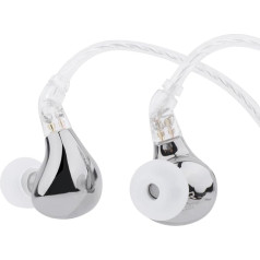 LINSOUL BLON BL03 II In-Ear Monitor, 10mm Dynamic Dual Chamber Driver IEM, Wired HiFi Earbuds with Detachable 2-Pin Cable for Musicians Audiophiles (3.5mm without Micro, Silver)
