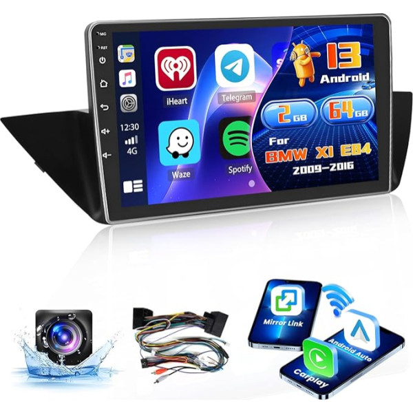 Inefala Radio for BMW X1 E84 2009-2016 Android 2+64G with Wireless CarPlay Android Car 10.1 Inch Screen with EQ 26UI FM RDS GPS Bluetooth WiFi SWC AHD Reversing Camera