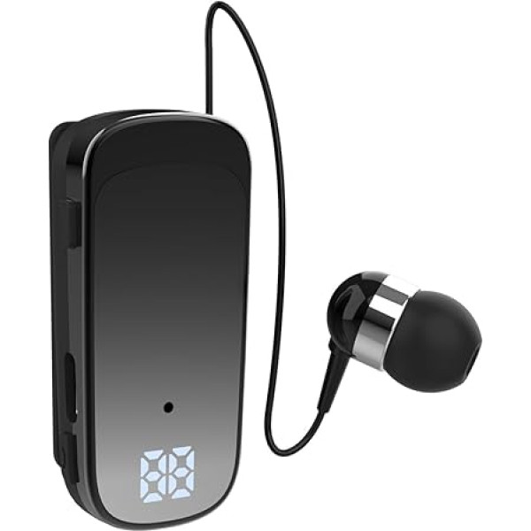 Bluetooth Headset with Microphone Hands-Free Bluetooth Mobile Phone Lavalier Car Headphones Retractable Wireless Earphones In-Ear Headphones for Driving Business Office Earphone Hands-Free Kit