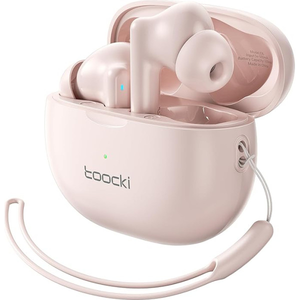 toocki TWS Wireless Bluetooth Headphones Bluetooth 5.3 in Ear Sports Earphones Touch Control Waterproof Headset with Microphone for Training/Running, Pink