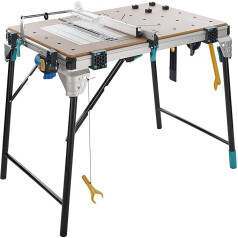 Wolfcraft | Master Cut 2600 I 6918000 I Multifunctional Mobile Machine Table I Machine Plate Compatible with Many Machines I Can Be Stored When Folded Space Saving and Free-Standing