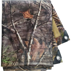 Tongcamo Camouflage Tarpaulin Waterproof 3 x 4.8 m Tarpaulin 180 g/m² Waterproof and Tear-Resistant Fabric Tarpaulin Cover Outdoor Truck Tarpaulin with Eyelets