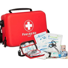 Premium Travel First Aid Kit Waterproof with Shoulder Straps for Easy Carrying - Ideal for Home & Car Emergencies